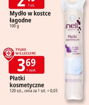 Mydło w kostce łagodne Inell promocja w Leclerc
