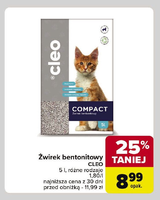 Żwirek bentonitowy Cleo promocja