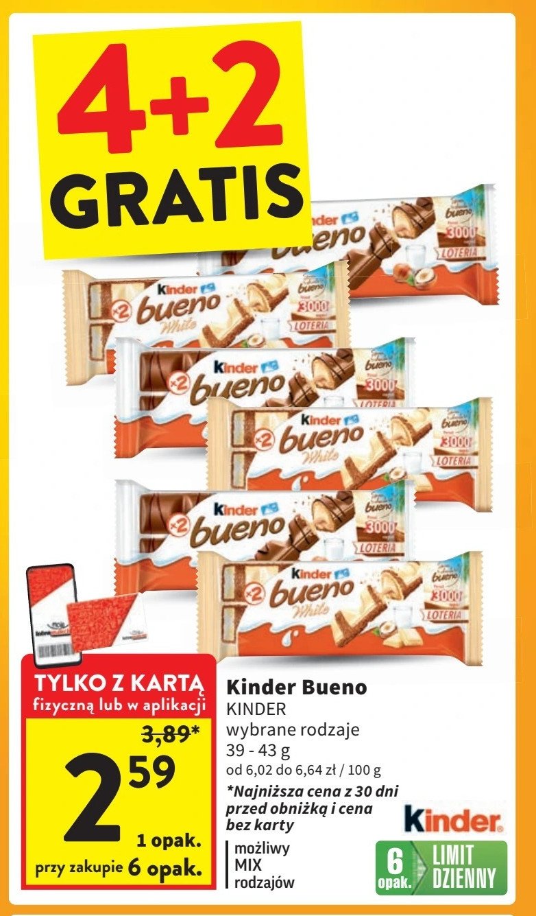 Baton Kinder bueno coconut promocja w Intermarche