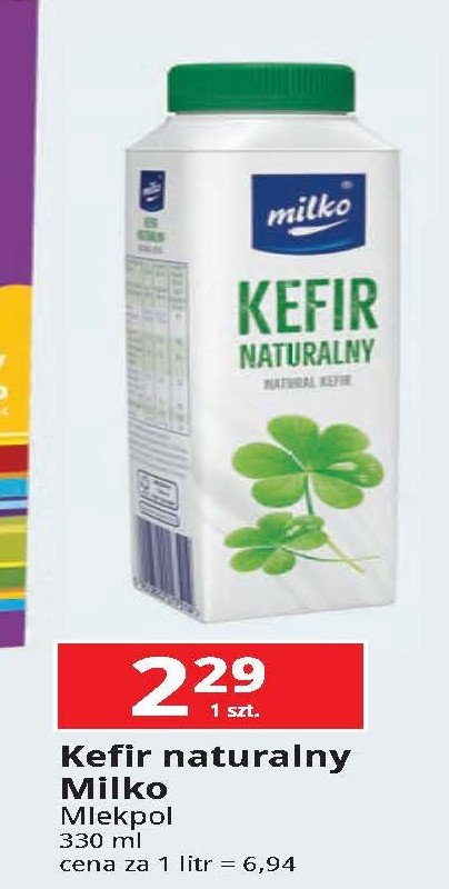 Kefir naturalny Milko promocja w Leclerc