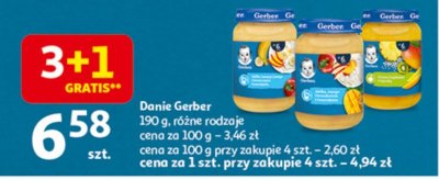 Danie Gerber 190 g różne rodzaje promocja w Auchan