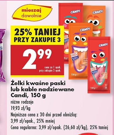 Żelki kable truskawkowe Candi (biedronka) promocja