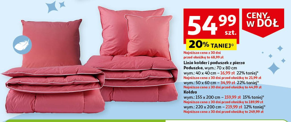 Ko艂dra z pierza 220 x 200 cm promocja