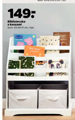 Biblioteczka z koszami 63 x 30 x 71 cm promocja