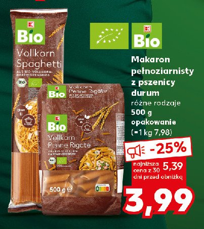 Makaron pełnoziarnisty spaghetti K-classic bio promocja