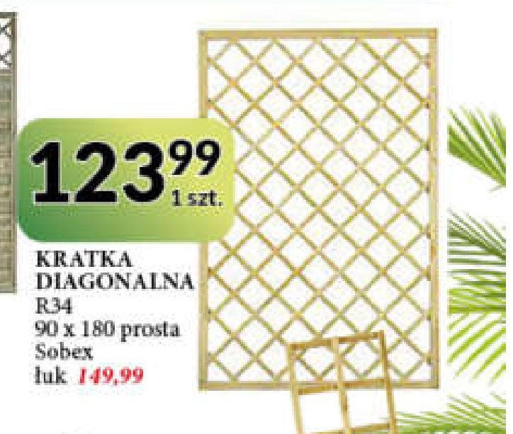 Kratka diagonalna prosta 90 x 180 cm Sobex promocja