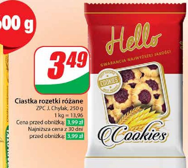 Ciastka rozetki różane Hello promocja