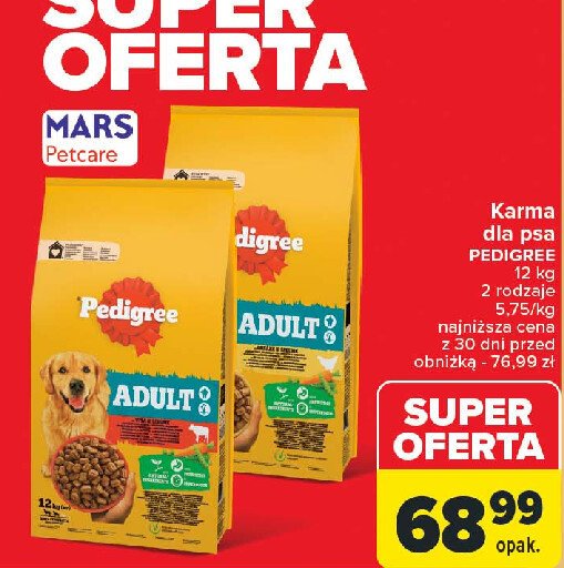 Karma dla psa wołowina Pedigree promocja w Carrefour Market