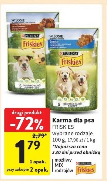 Karma dla psa adult z jagnięciną i marchewką w sosie Purina friskies promocja