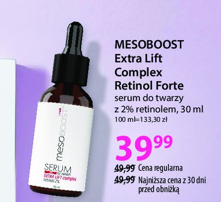 Serum do twarzy z retinolem 2% Mesoboost promocja