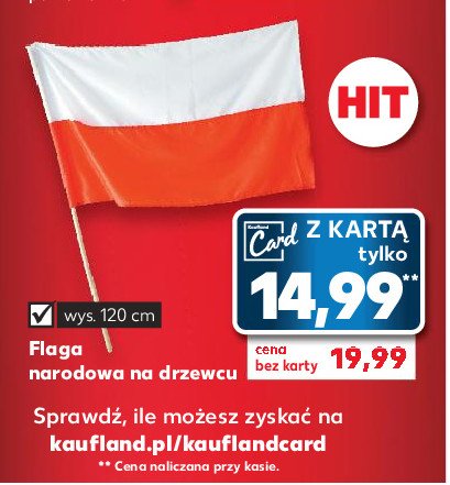 Flaga polski 120 cm promocja