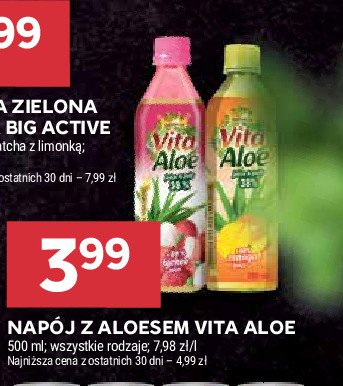 Napój aloesowy lychee Vita aloe promocja w Stokrotka