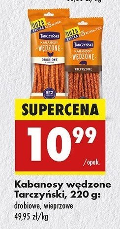 Kabanosy wędzone drobiowe Tarczyński promocja w Biedronka