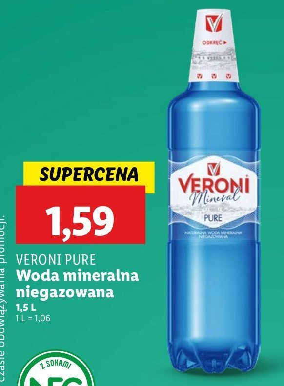 Woda pure Veroni mineral promocja
