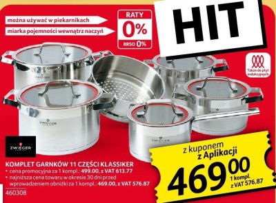Komplet garnków 11 części Klassiker Zwieger promocja w Selgros