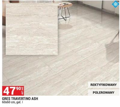 Gres TRAVERTINO ASH 60x60 cm, gat. I promocja w Merkury Market