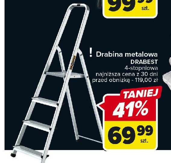 Drabina stalowa 4 stopniowa Drabest promocja