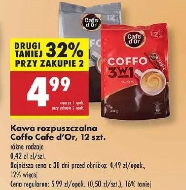 Kawa rozpuszczalna 2 w 1 Cafe d'or coffo promocja