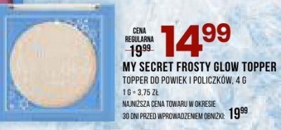 Topper My Secret Frosty Glow Topper promocja w Drogerie Natura