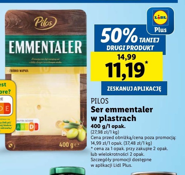 Serek emmentaler plastry Pilos promocja