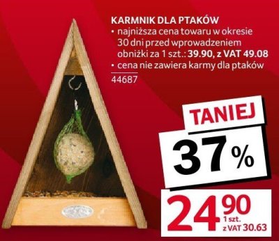Karmnik dla ptaków promocja w Selgros