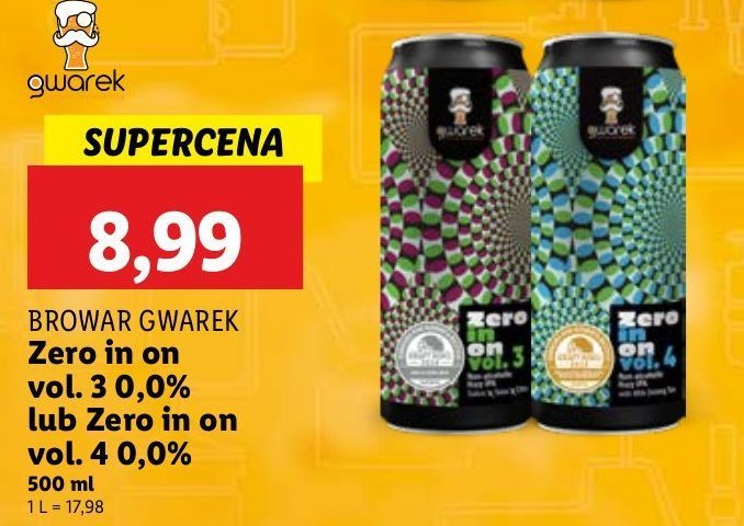 Piwo zero in on vol. 3 Gwarek promocja w Lidl