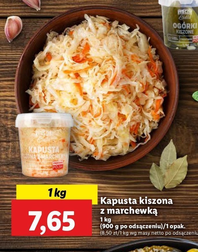 Kapusta kiszona z marchewką Ryneczek lidla promocja