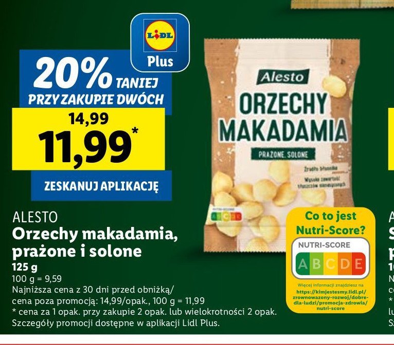 Orzechy makadamia prażone i solone Alesto promocja w Lidl