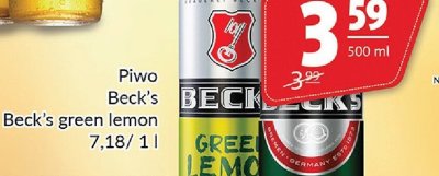 Piwo Beck's green lemon promocja w Prim Market
