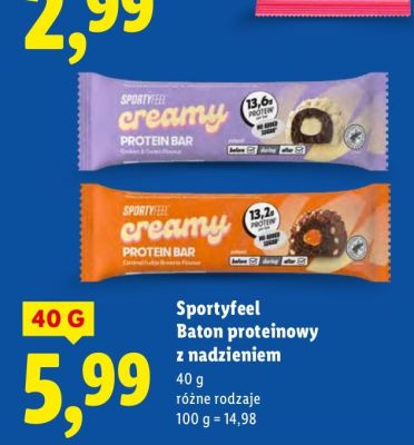 Baton proteinowy Sportyfeel Baton proteinowy z nadzieniem promocja w Lidl