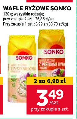 Wafle ryżowe z pestkami dyni i algami morskimi Sonko promocja