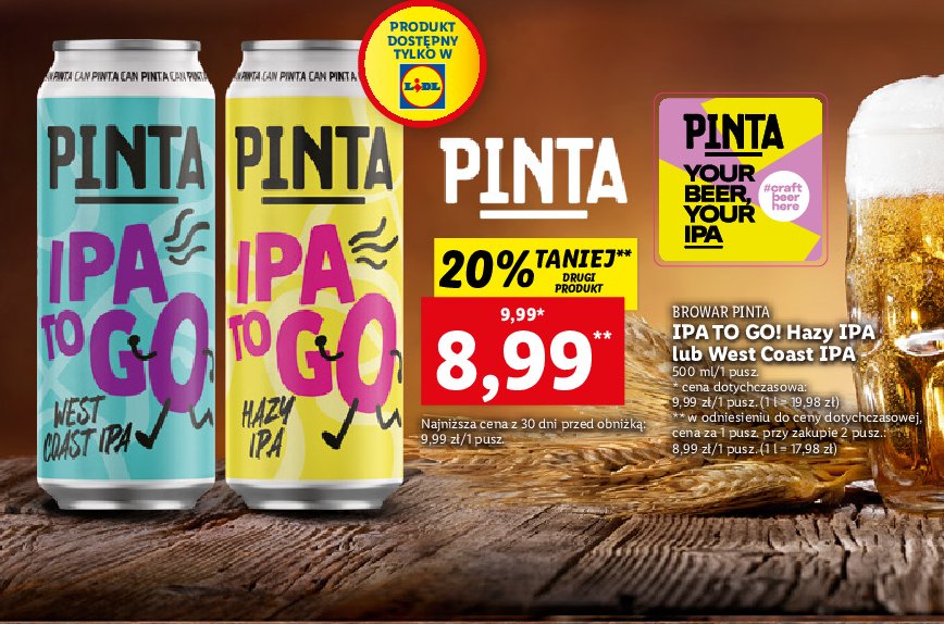 Piwo Pinta ipa to go west coast apa promocja