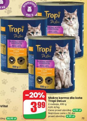 Mokra karma dla kota Tropi DeLux promocja w Dino