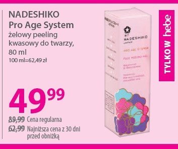 Peeling żelowy do twarzy Nadeshiko pro age promocja w Hebe