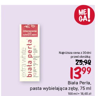 Pasta do zębów intensywna terapia Biała perła promocja