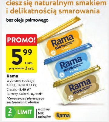 Margaryna Rama wybrane rodzaje promocja w Intermarche