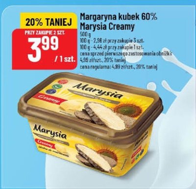 Margaryna kubek 60% Marysia Creamy promocja w POLOmarket