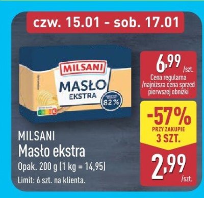 Masło ekstra Milsani promocja w Aldi