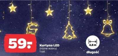 Kurtyna LED długość 4,8 m, różne rodzaje promocja w Netto