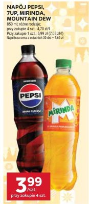Napój Pepsi, 7up, Mirinda, Mountain Dew promocja w Stokrotka