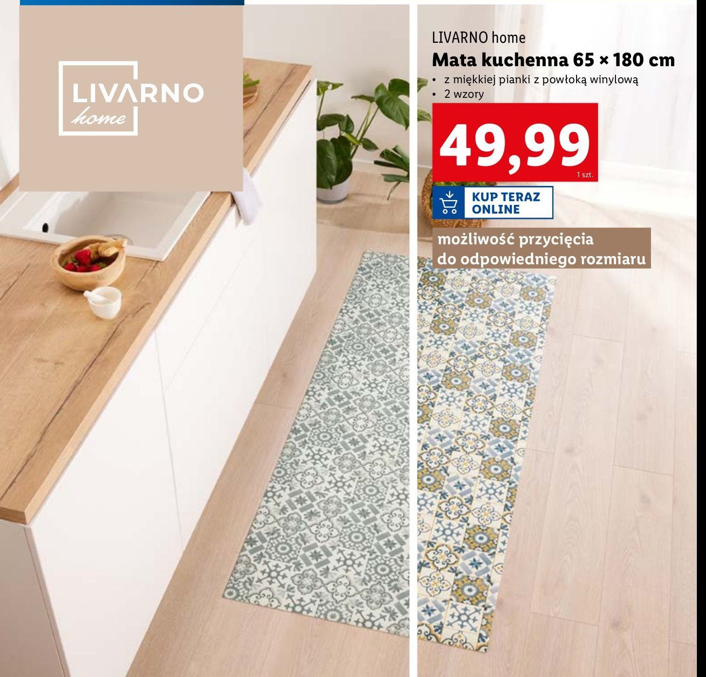 Mata kuchenna 65 x 180 cm LIVARNO HOME promocja w Lidl