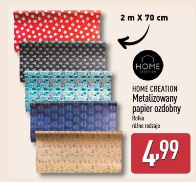 Metalizowany papier ozdobny HOME CREATION promocja w Aldi