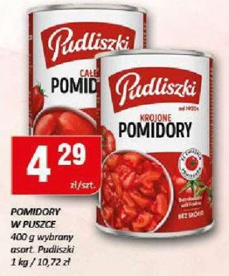 Pomidory w puszce Pudliszki 400g promocja w Chorten