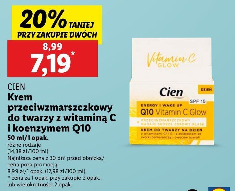 Krem przeciwzmarszczkowy na dzień Cien q10 promocja