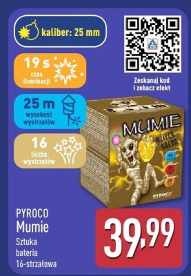Sztuka bateria PYROCO Mumie 16-strzałowa promocja w Aldi