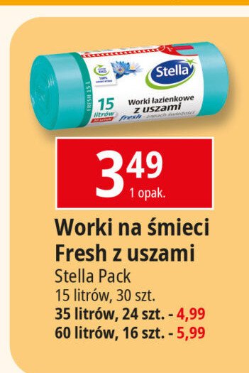Worki na śmieci 15 l łazienkowe Stella promocja w Biedronka