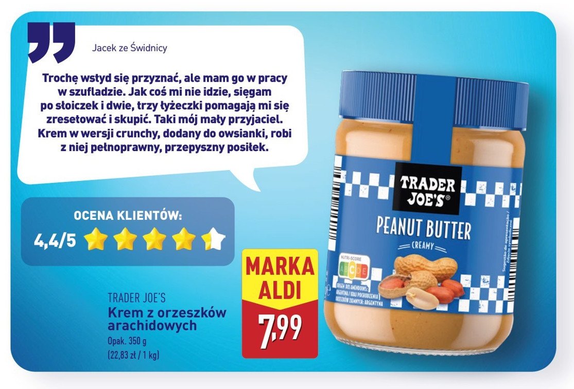 Masło orzechowe creamy Trader joe's promocja