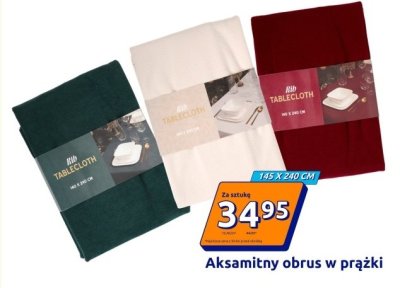 Aksamitny obrus w prążki 145 X 240 CM promocja w Action