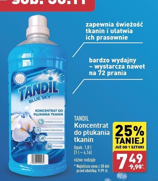 Koncentrat do płukania tkanin blue sky Tandil promocja