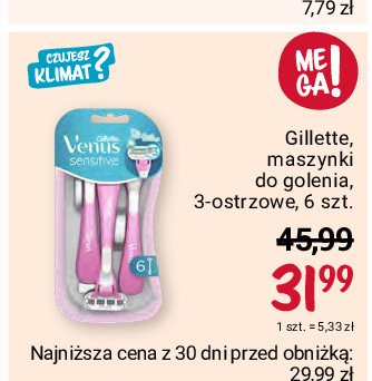 Maszynki do golenia Gillette venus sensitive promocja